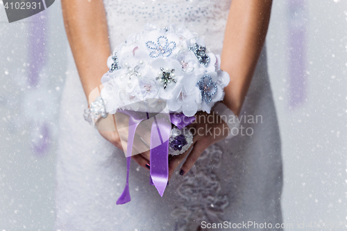 Image of Beautiful purple bridal bouquet