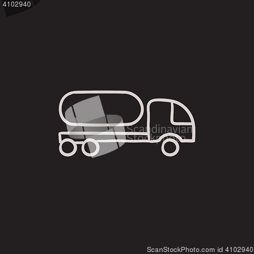 Image of Fuel truck sketch icon.