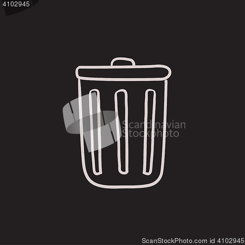 Image of Trash can sketch icon.