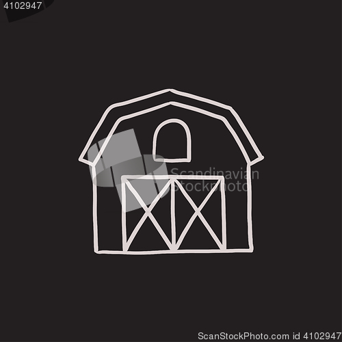 Image of Farm buildings sketch icon.