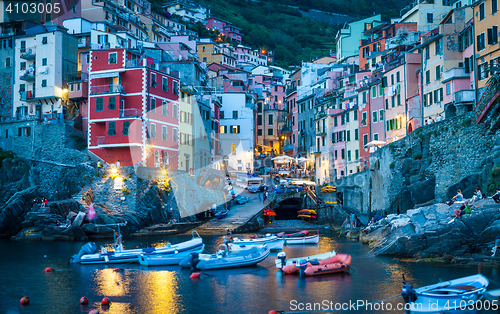 Image of Riomaggiore in Cinque Terre, Italy - Summer 2016 - Sunset Hour