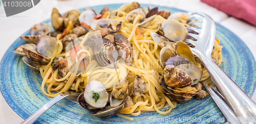 Image of Real Spaghetti alle vongole in Naples, Italy