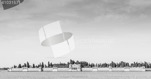 Image of Venice Cemetery of San Michele from the waterfront