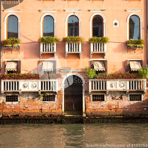 Image of 300 years old venetian palace facade from Canal Grande