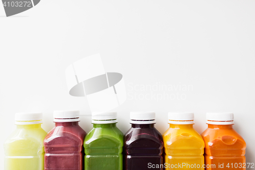 Image of bottles with different fruit or vegetable juices