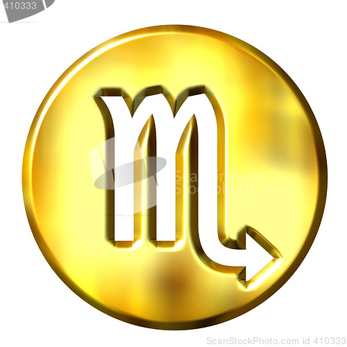 Image of 3D Golden Scorpio Zodiac Sign