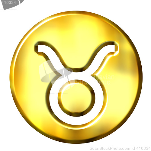 Image of 3D Golden Taurus Zodiac Sign