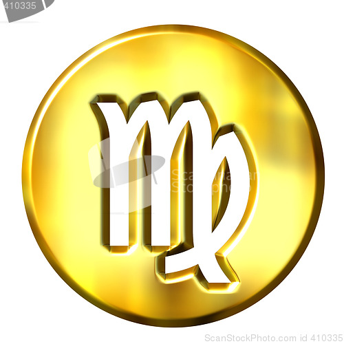 Image of 3D Golden Virgo Zodiac Sign