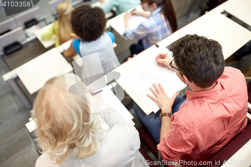 Image of international students at university lecture hall