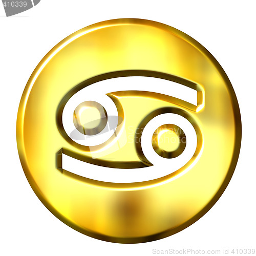 Image of 3D Golden Cancer Zodiac Sign