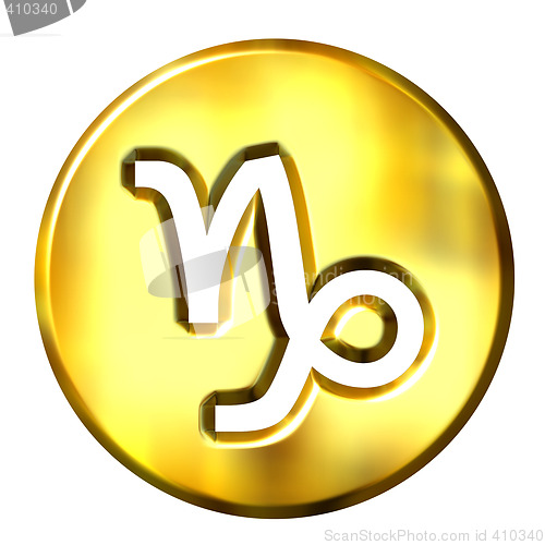 Image of 3D Golden Capricorn Zodiac Sign