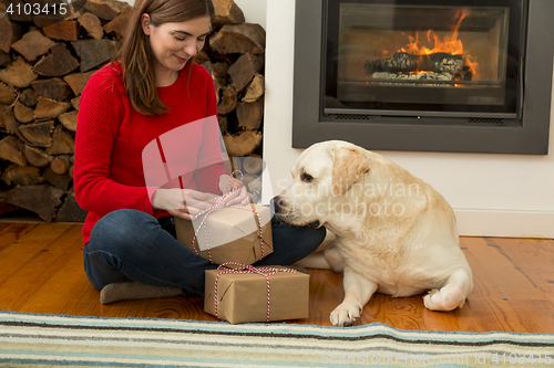 Image of Wrapping presents for Christmas