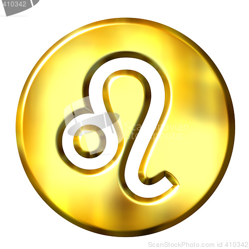 Image of 3D Golden Leo Zodiac Sign