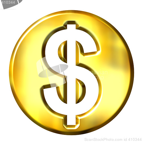 Image of 3D Golden Dollar Symbol