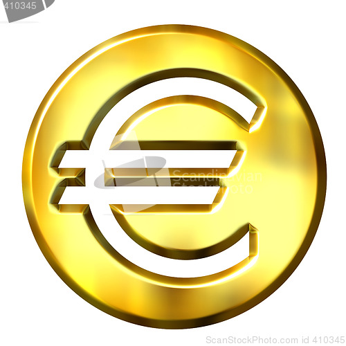 Image of 3D Golden Euro Symbol