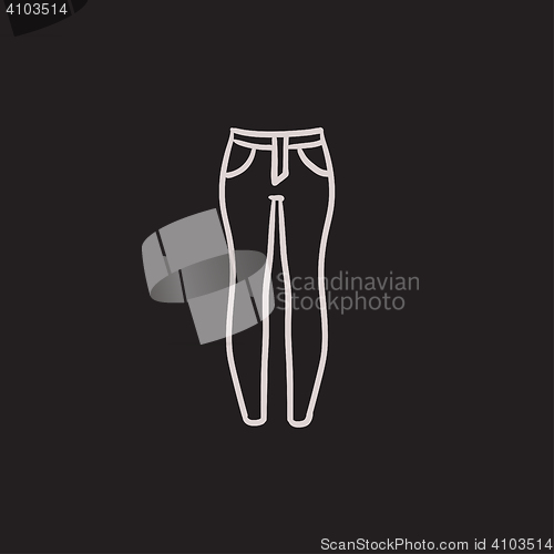 Image of Female jeans sketch icon.