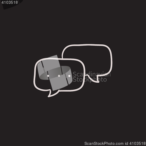 Image of Speech squares sketch icon.