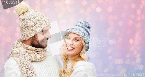 Image of smiling couple in winter clothes