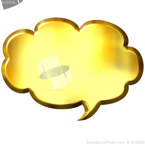 Image of 3D Golden Speech Bubble