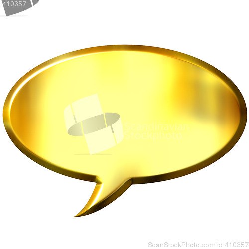 Image of 3D Golden Speech Bubble