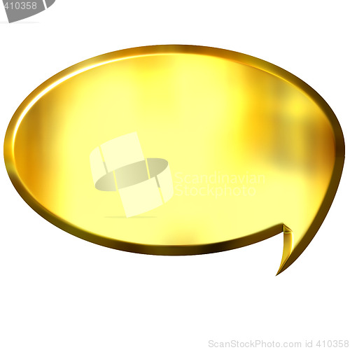 Image of 3D Golden Speech Bubble