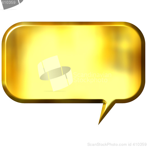 Image of 3D Golden Speech Bubble