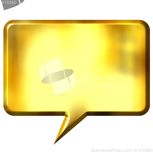Image of 3D Golden Speech Bubble