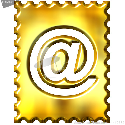 Image of 3d golden stamp with email symbol