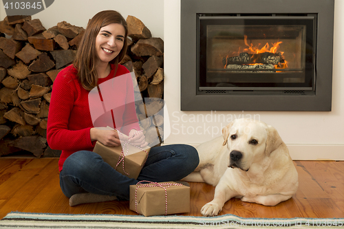 Image of Wrapping presents for Christmas