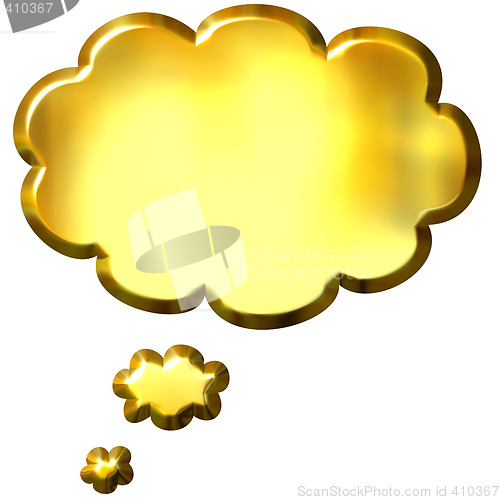 Image of 3D Golden Thought Bubble
