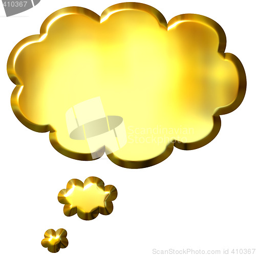 Image of 3D Golden Thought Bubble