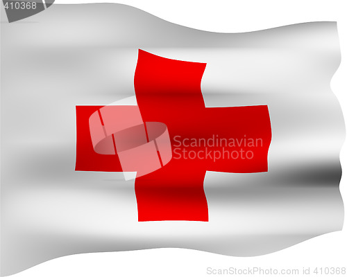 Image of 3D Red Cross Flag