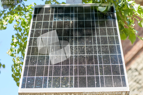 Image of close up of solar battery or cell outdoors