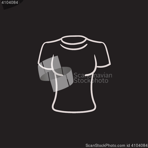 Image of Female t-shirt sketch icon.