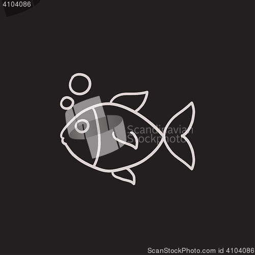 Image of Small fish sketch icon.