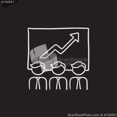 Image of Business growth sketch icon.
