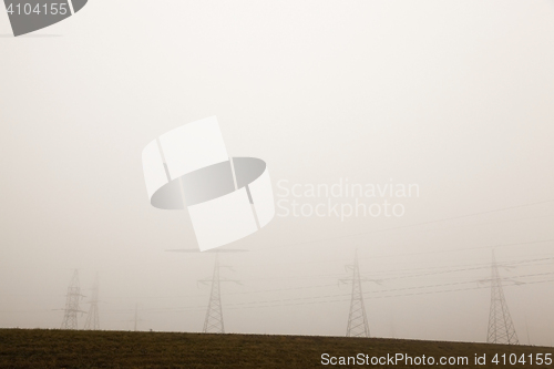 Image of High-voltage power poles