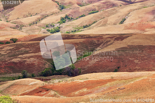 Image of Traditional Madagascar hill landscape