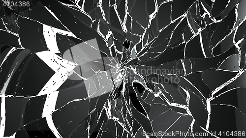 Image of Pieces of Broken or Shattered glass on white