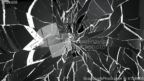 Image of Splitted or broken glass pieces on white