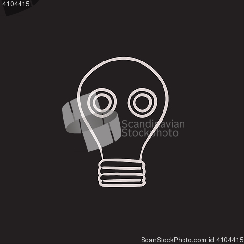 Image of Gas mask sketch icon.