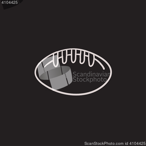 Image of Rugby football ball sketch icon.