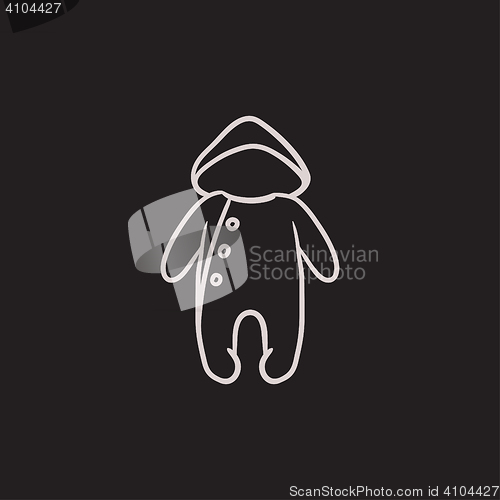 Image of Baby rompers sketch icon.