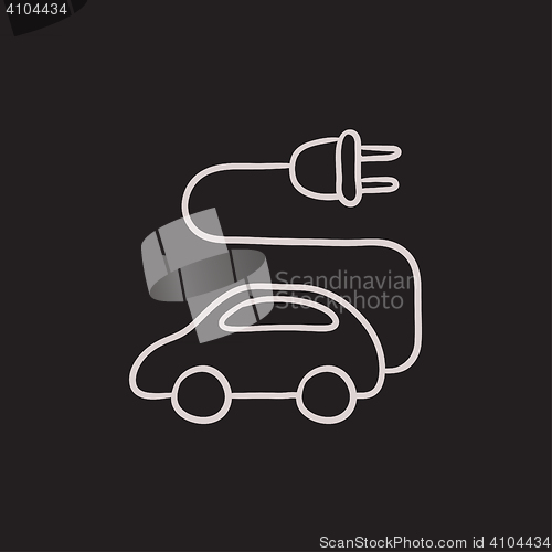 Image of Electric car sketch icon.