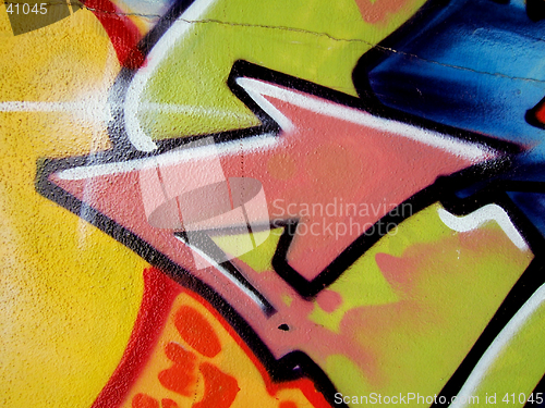 Image of Yellow graffiti arrow