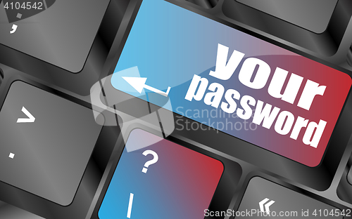 Image of your password button on keyboard - security concept vector, keyboard keys, keyboard button