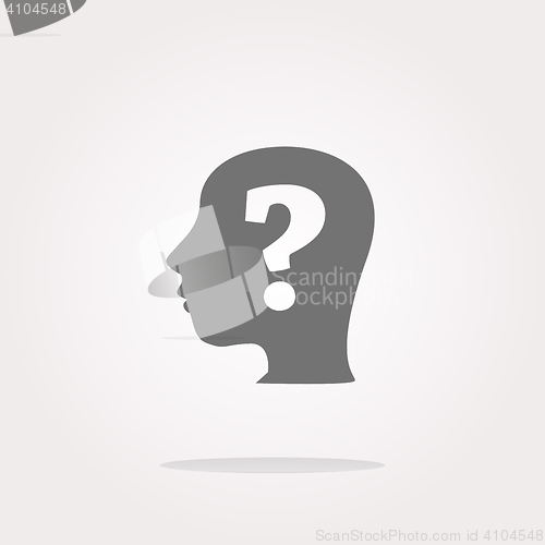 Image of question mark on human head icon vector, question mark on human head icon, question mark on human head icon picture, question mark on human head icon flat, question mark on human head icon