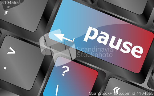 Image of Computer keyboard with pause key - business concept vector, keyboard keys, keyboard button