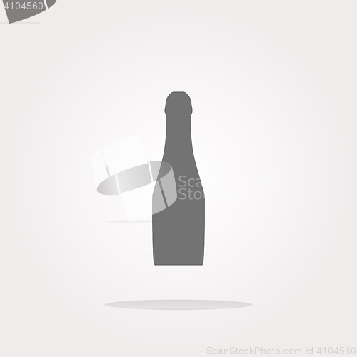 Image of vector bottle with drink - icon glossy button 