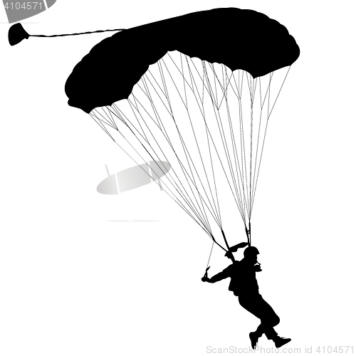 Image of Skydiver, silhouettes parachuting illustration